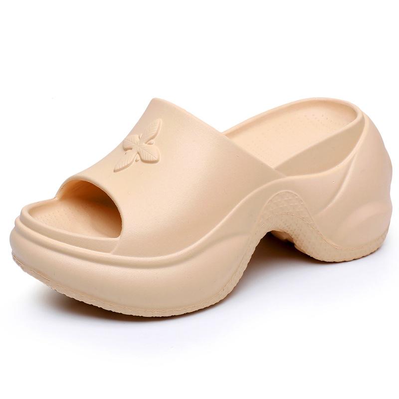 evaサンダル レディース 夏 柔らかい 軽量 滑り止め 厚底 外履き オープントゥ レジャー アウトドア プール シンプル カジュアル おしゃれ 黒 白 ピンク