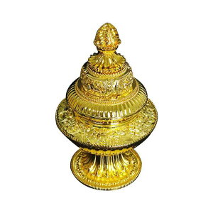 米びつ おしゃれ チベット 仏教 合金 プラスチック 三層 八吉祥 彫刻 家庭 仏堂 装飾 インテリア 雑貨 エスニック レトロ 蓮の花 ゴールド