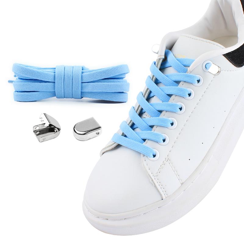 靴紐 結ばない 伸縮性 幅広 男女兼用 固定 普段使い カジュアル 無地 シンプル 簡単装着 ゴム ワンクリ..