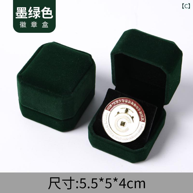 アクセサリー 収納 ボックス ネックレス イヤリング ペンダント フランネル 箱 ブレスレット 八角形 シンプル 誕生日 プレゼント 緑 赤 青