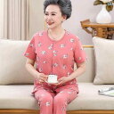 パジャマ レディース シニア 綿 半袖 長ズボン 花柄 夏 大きいサイズ ルームウェア 涼しい 快適