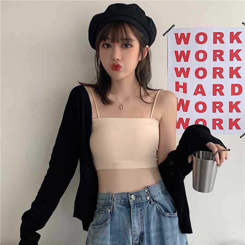 キャミソール レディース おしゃれ 白 シームレス ショート丈 夏 インナー 見せブラ 美背 バック チューブトップ 快適涼しい