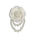 コサージュ バラ 花 韓国 おしゃれ ブローチ ピン クリップ 髪 ヘアアクセサリー フォーマル 結婚式 入学 卒業 入園 卒園 パーティー ドレス 装飾 襟 レトロ パール ジャケット 生地 赤 アイボリー 黒