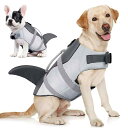 ライフジャケット 犬 かわいい ペット 夏 水着 散歩 プール 水遊び レジャー 服 ウェア 大型 中型 浮力 サメ 人魚 魚 コットン 立体 装飾 バックル 持ち手 グレー ピンク 青