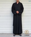 中国 衣装 道士服 春秋 厚手 綿 麻 大人 メンズ 大きいサイズ ゆったり ロング ローブ 斜め襟 紐 長袖 シンプル 無地 紺 黒 白