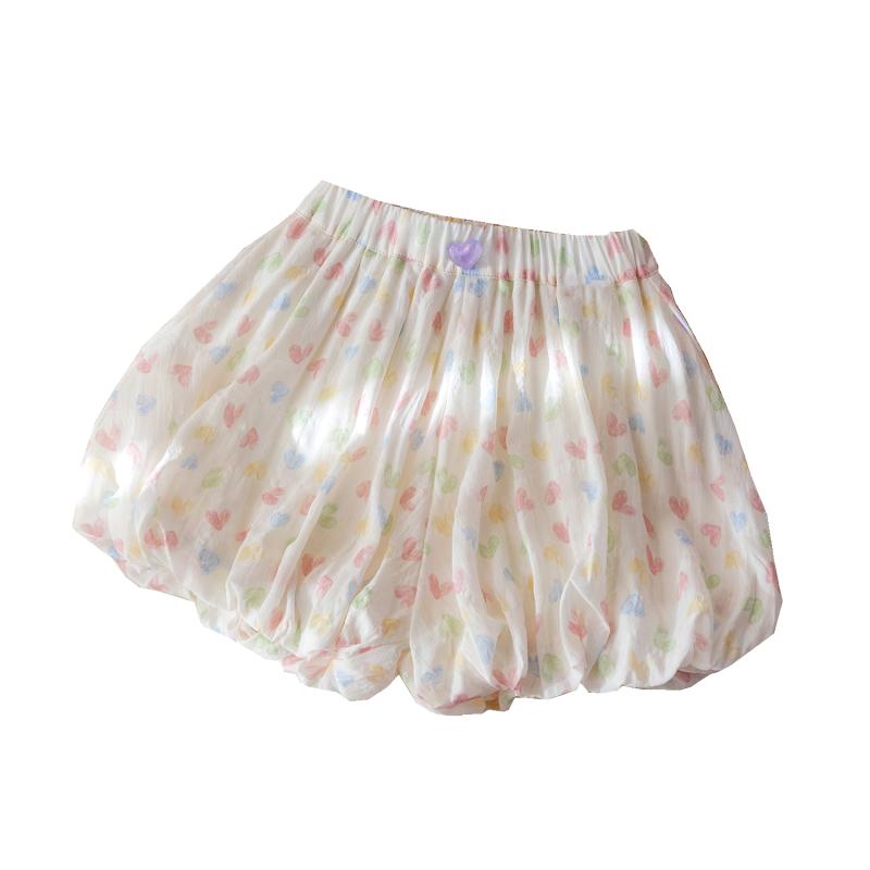 かぼちゃパンツ 女の子 キッズ 夏 薄手 花柄 ランタン型 かわいい つぼみ 子供服 カジュアル ショート..