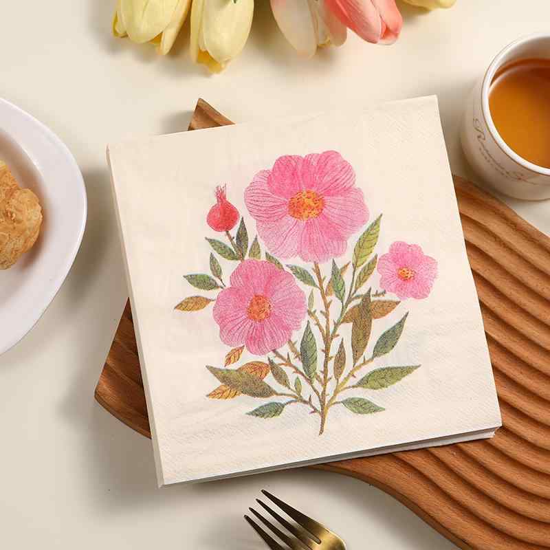 ペーパーナプキン おしゃれ テーブルコーディネート 紙ナプキン 花柄 カラフル プリント レストラン カ..