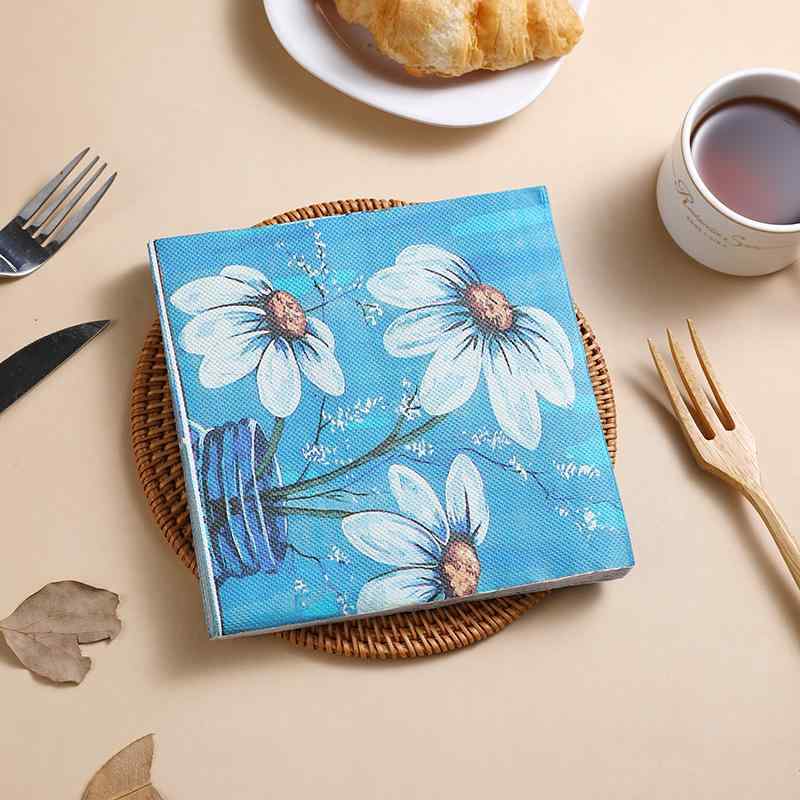 ペーパーナプキン おしゃれ テーブルコーディネート 紙ナプキン 花瓶 カラー プリント 花柄 西洋風 レストラン ホテル カフェ パルプ