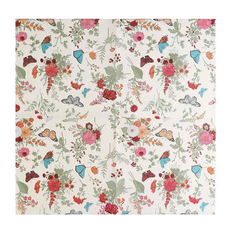 ペーパーナプキン おしゃれ テーブルコーディネート 紙ナプキン 花柄 蝶々 カラフル 紙ナプキン レスト..