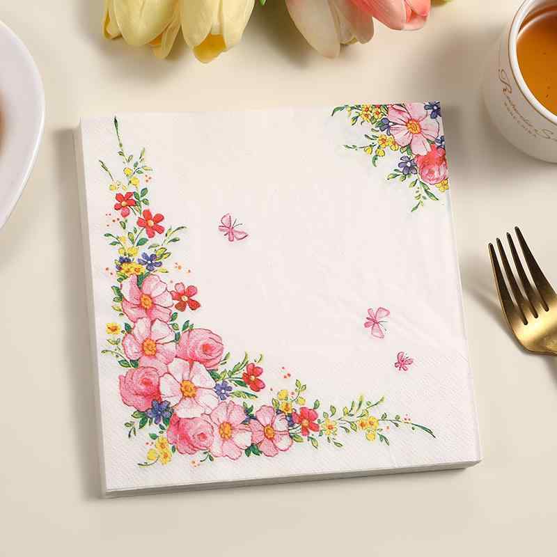 ペーパーナプキン おしゃれ テーブルコーディネート 紙ナプキン 春 花柄 カラフル 2層 20枚 パルプ 誕..