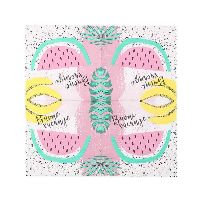 ペーパーナプキン おしゃれ テーブルコーディネート 紙ナプキン 夏 果物柄 スイカ カラフル 飲食店 ホテル カフェ パルプ プリント