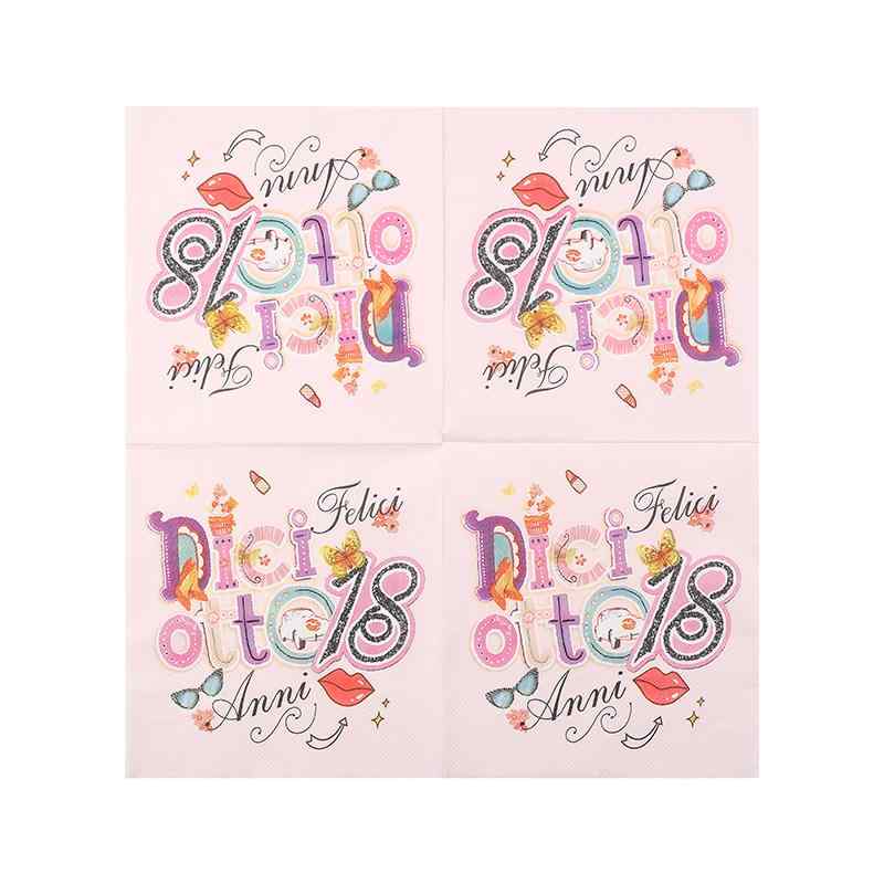 ペーパーナプキン おしゃれ テーブルコーディネート 紙ナプキン 誕生日 カラフル 派手 ポップ パーティー テーブル 飾り付け プリント かわいい 雑貨