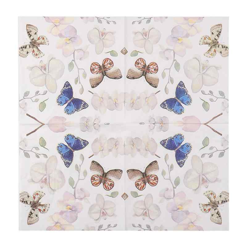 ペーパーナプキン おしゃれ テーブルコーディネート 紙ナプキン 花柄 蝶々柄 春 カラフル レストラン カフェ ホテル パルプ プリント 洋風