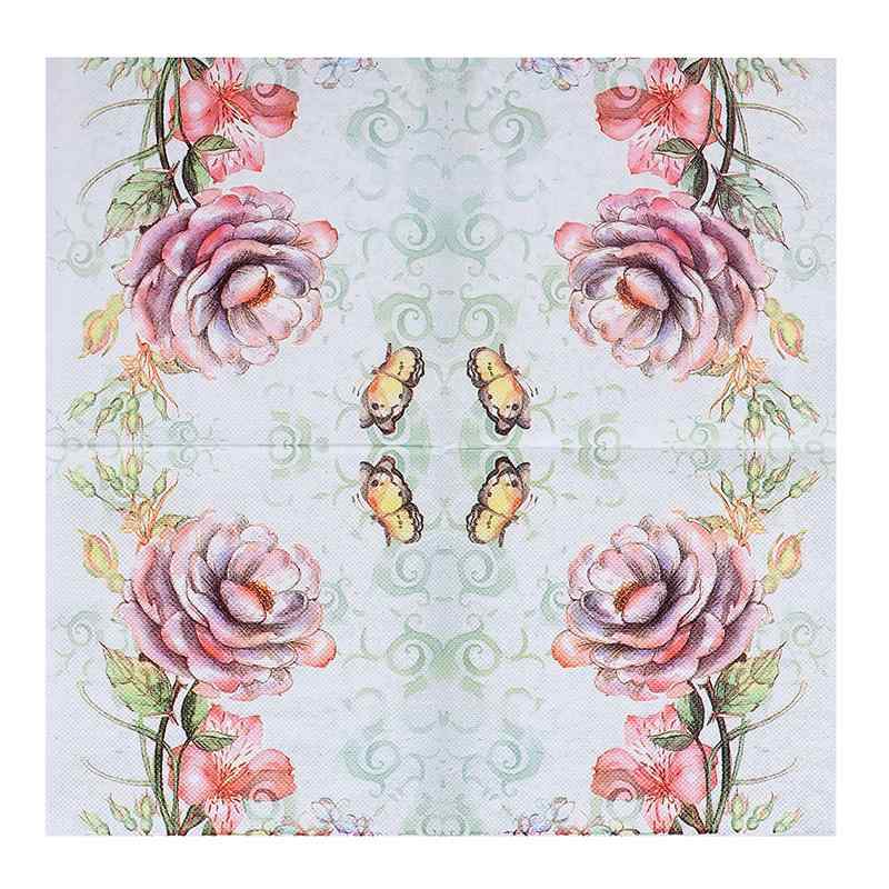 ペーパーナプキン おしゃれ テーブルコーディネート 紙ナプキン カラフル 花柄 バタフライ プリント テーブル 装飾 手作り DIY 20枚パック