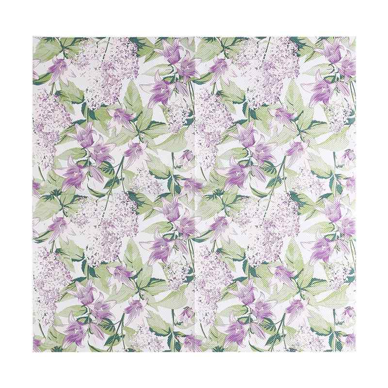 ペーパーナプキン おしゃれ テーブルコーディネート 紙ナプキン 花柄 紫 西洋風 レストラン カフェ ホテル 木漿 テーブルペーパー 20枚