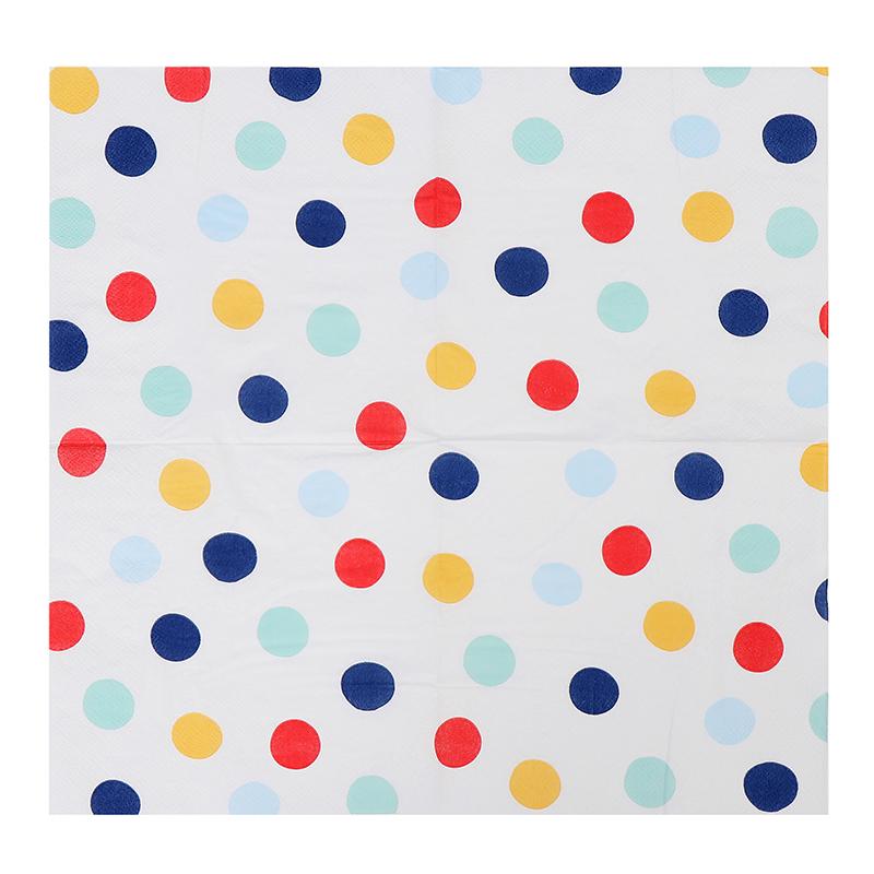 ペーパーナプキン おしゃれ テーブルコーディネート 紙ナプキン カラフル ドット柄 ブルー プリント 婚礼 パーティー テーブル ペーパー バタフライボーン