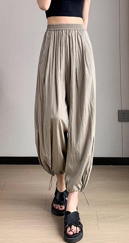 バルーンパンツ レディース おしゃれ 快適 長ズボン 夏 薄手 ハーレム ランタンスリーブ 日焼け防止 速乾 カジュアル 涼しい ロング ゆったり ローハイウエスト
