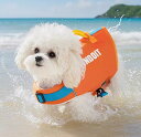 ライフジャケット 犬 おしゃれ 大きいサイズ ペット 夏 散歩 プール 水遊び レジャー 浮力 服 ウェア 持ち手 面ファスナー バックル プリント 英字 オレンジ 青