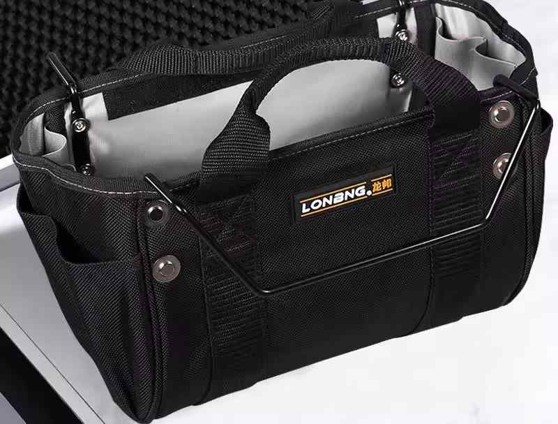 ツールバッグ 大容量 脚立 吊り下げ 電動ドリル ドライバー 収納 オックスフォード 手提げげ ポケット 面ファスナー 厚手 耐摩耗 防水 ポータブル 多機能