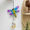 風鈴 鉄 屋内 屋外 装飾 トンボ 鳥 ペンダント アクセサリー 緑 青 カラフル おしゃれ インテリア 窓 クリスタル ビーズ 吊り下げ オーナメント