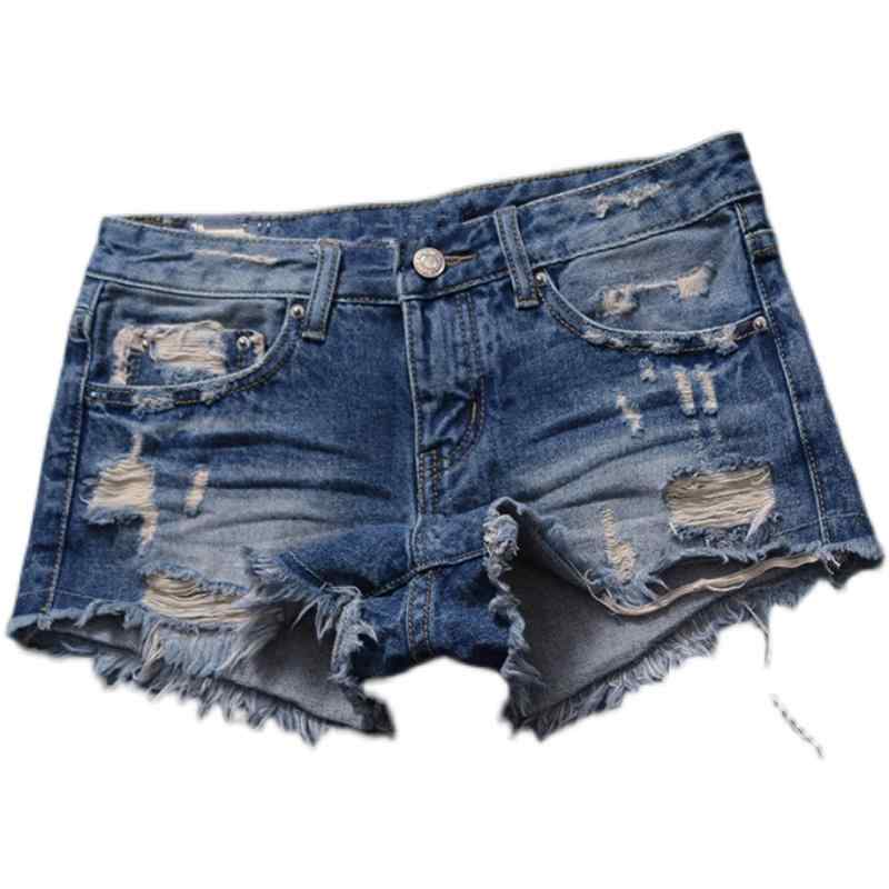 Long Pants - ショートパンツ レディース ローライズ ダメージ加工 タッセル フリンジ デニム ショート丈 スリム 脚長 カジュアル 夏 韓国