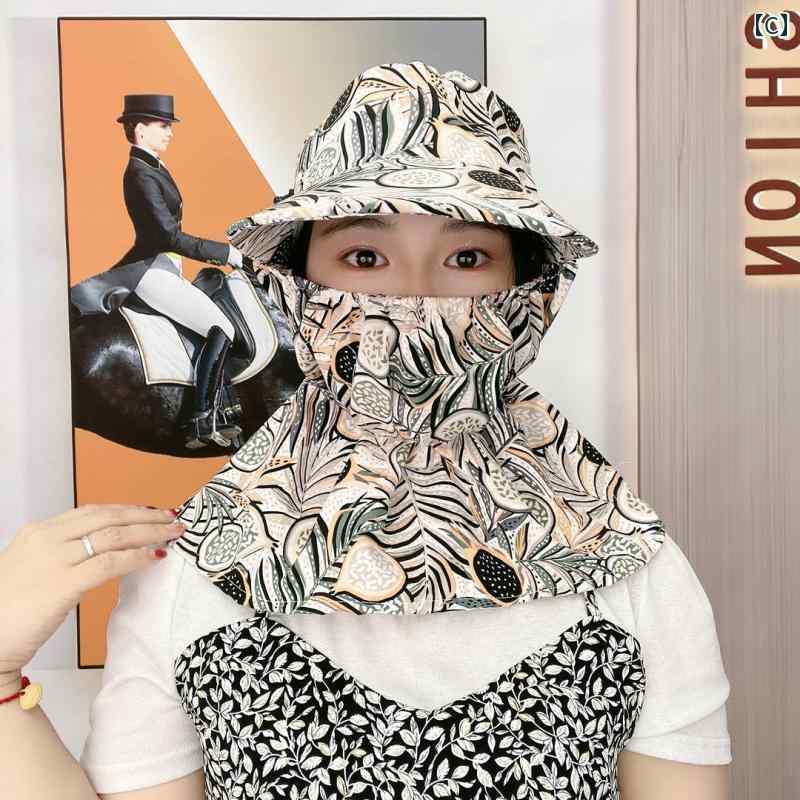 畑仕事 帽子 大人 レディース 夏 日焼け防止 虫よけ フェイスカバー つば広 お茶摘...