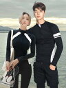 水着 メンズ 上下セット 長袖 レディース カップル セパレート ラッシュガード ジップアップ サーフパンツ ロングスパッツ スリム 日焼け防止 ダイビング シュノーケリング サーフィン カジュアル シンプル 黒 大きいサイズ