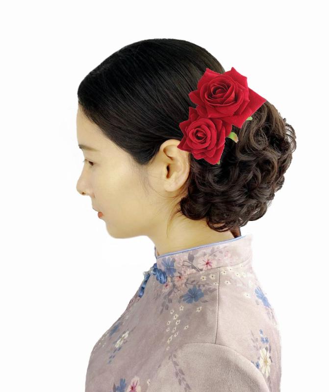 コサージュ 花 髪飾り ヘアアクセサリー クリップ 小物 装飾品 レディース フランネル ウェディング ブ..