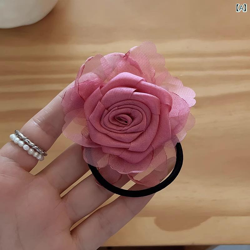コサージュ 花 髪飾り ヘアアクセサリー ゴム 小物 装飾品 レディース 浴衣 夏祭り...