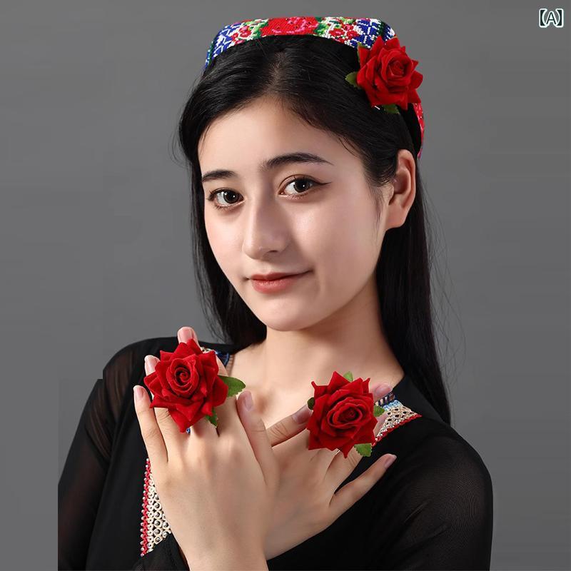 コサージュ 花 髪飾り ヘアアクセサリー クリップ ゴム 指輪 小物 装飾品 レディー...