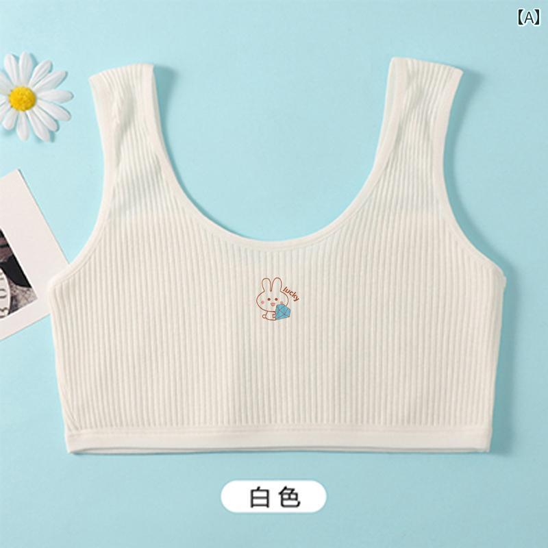 ブラジャー キッズ 下着 女の子 夏 ジュニア 発育期 インナー タンクトップ ブラト...