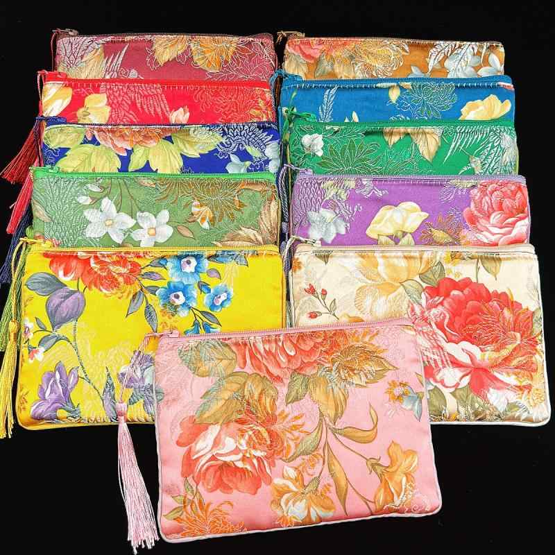 小銭入れ コインケース おしゃれ 花柄 中国風 プリント レディース スクエア 小さめ ジッパー アクセサ..