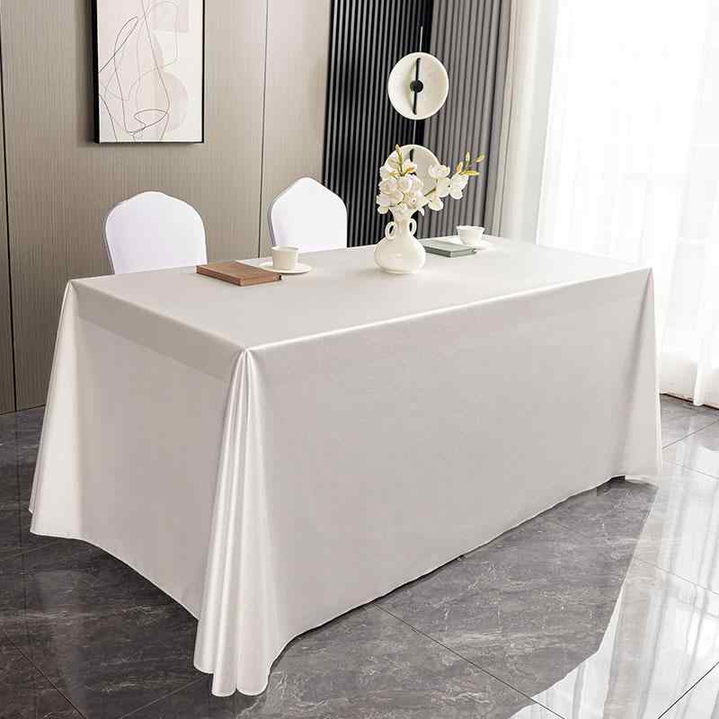 テーブルクロス 黒 おしゃれ 柔らかい 会議室 厚手 サテン 四角 無地 シンプル カバー 光沢 パーティー ホテル ラグジュアリー 黄色 白