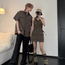 ワンピース レディース 夏 ポロカラー ノースリーブ ベルト タイト ショート丈 カジュアル