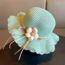 帽子 女の子 夏 日焼け防止 かわいい プリンセス 麦わらハット 花飾り つば広 おしゃれ 海外旅行 ビーチ
