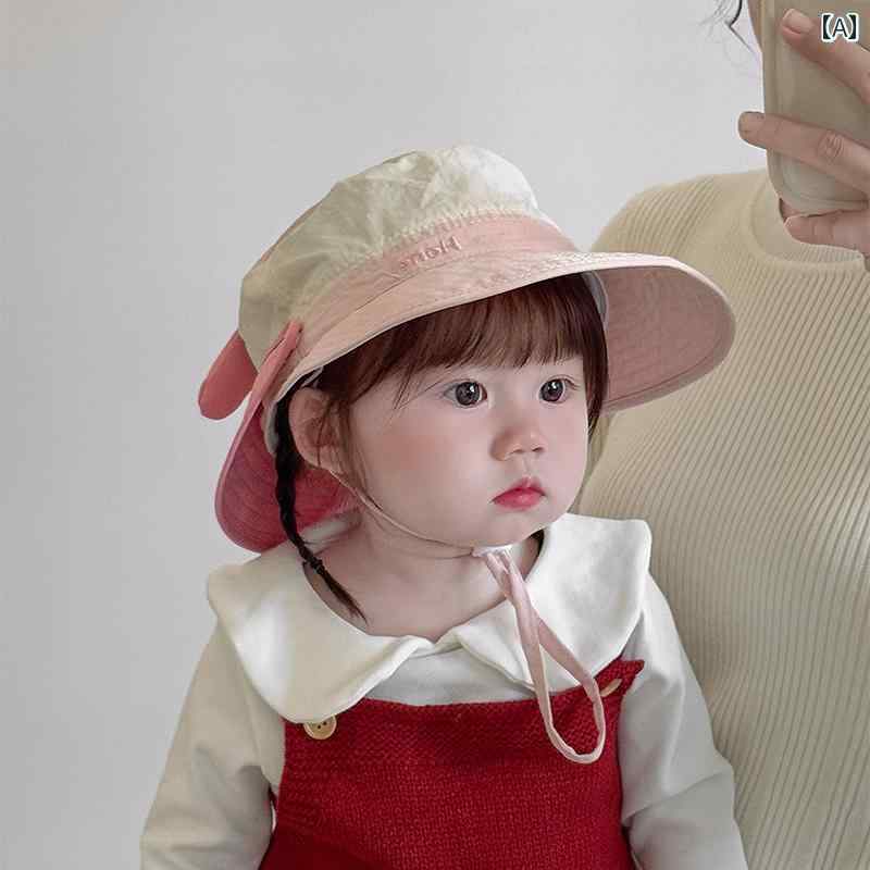 帽子 ベビー 春夏 渓流 帽子 速乾 通気性 大きめつば 日焼け防止 可愛い 男女遮光