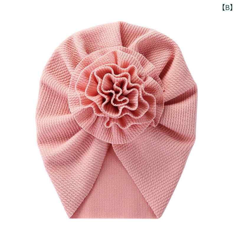 フロントップ楽天市場店の帽子 ベビー 新生児 インド風 花飾り 立体 刺繍 菊花 赤ちゃん ターバン風 春秋｜アングル3
