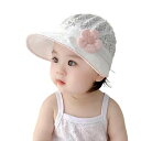 帽子 ベビー 女の子 春夏 薄手 綿 日焼け防止 つば 花柄 花飾り 可愛い お出かけ アウトドア