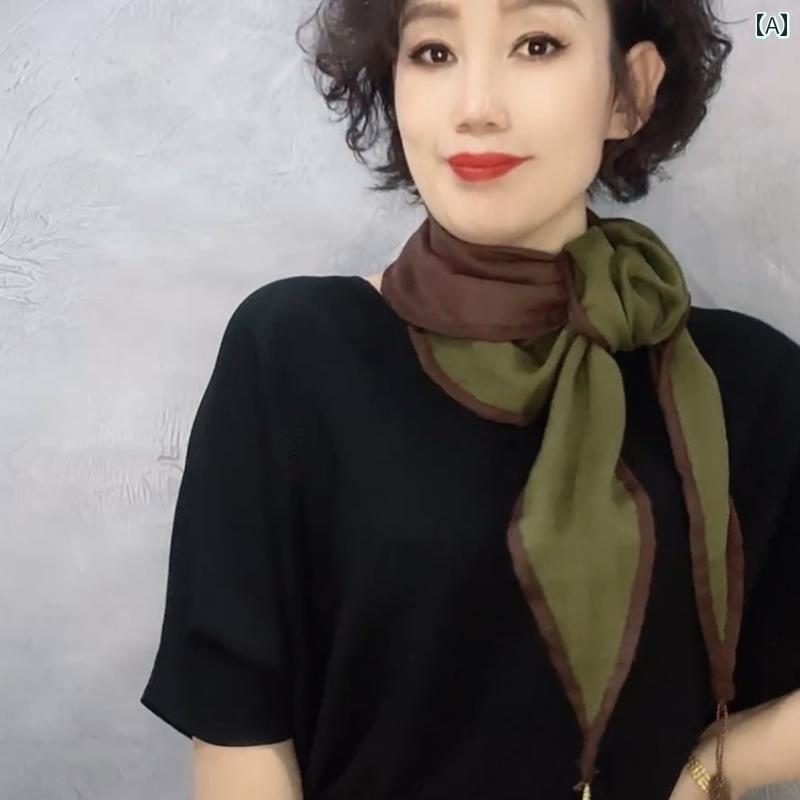 Cotton - スカーフ おしゃれ レディース 二重層 綿 麻 縁取り ビスコース エスニック 春夏 秋冬 緑 青 黒 シンプル カジュアル タッセル 普段使い おでかけ プレゼント