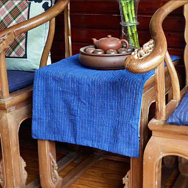 テーブルランナー 帯 おしゃれ シンプル 織り 布 青 ストライプ 柄 クロス ベッド フラッグ キャビネット レトロ ダイニング リビング 装飾 ランチョンマット