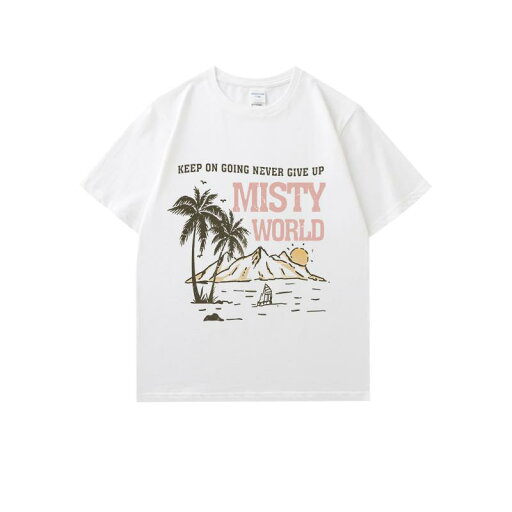 Tシャツ レディース おしゃれ 春 半袖 綿 ヤシの木 プリント カジュアル ロマンチック かわいい ゆったり Tシャツ レディース おしゃれ 春 半袖 綿 ヤシの木 プリント カジュアル ロマンチック かわいい ゆったり