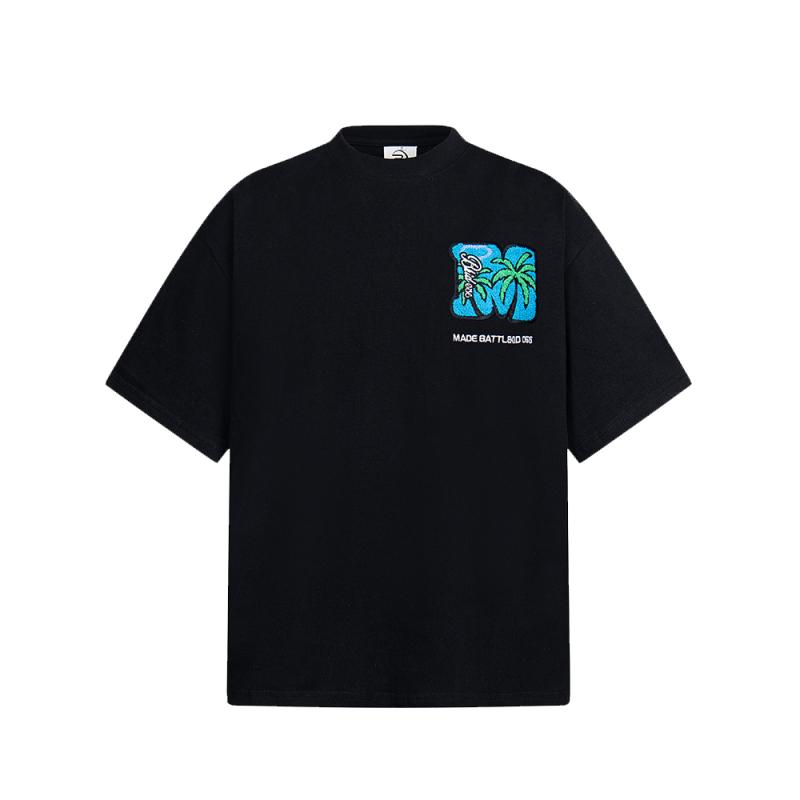 Other - Tシャツ おしゃれ メンズ レディース 夏 半袖 ヤシの木 タオル刺繍 ゆったり カップル