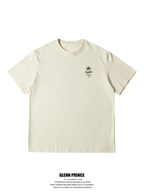 Other - Tシャツ おしゃれ メンズ 夏 ヤシの木柄 プリント 半袖 カジュアル きれいめ シンプル ストリート ルーズ