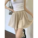 ショートパンツ レディース おしゃれ 夏 大きいサイズ ドローストリング ウエストゴム Aライン 落ち感 美脚 着やせ カジュアル ワイド