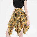 ミニスカート レディース おしゃれ チェック柄 ダンス 街 踊り ヒップホップ ジャズ ラップ タイ ダブルウエスト レイヤード 体操 スポーツ ウエストゴム ...