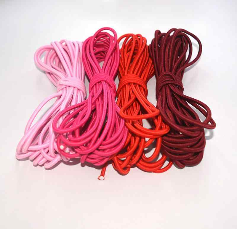 カラーゴム 3mm 丸型ロープ バンド 伸びる スニーカー 靴ひも ベビー服 手芸 アクセサリー DIY材料 5m ..