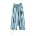 パンツ レディース おしゃれ 夏 速乾 ランタンスリーブ つぼみ スカート風 ゆったり ウエストゴム 九分丈 カジュアル スポーツ