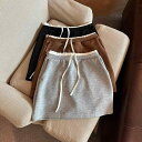 ミニスカート レディース おしゃれ ハイウエスト ドローストリング 痩せ見え ウエストゴム ショート 春夏 配色 カジュアル スポーティ