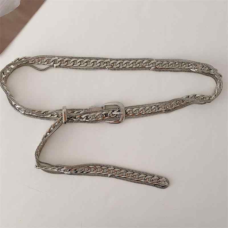 チェーンベルト レディース メンズ 夏 おしゃれ 個性 メタル 装飾 カジュアル パンツ 合わせやすい