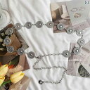 チェーンベルト レディース シルバー メタル ウエスト 装飾 シンプル おしゃれ アクセサリー パーティー スカート ドレス ワンピース 細見え 体型カバー 調節(4)